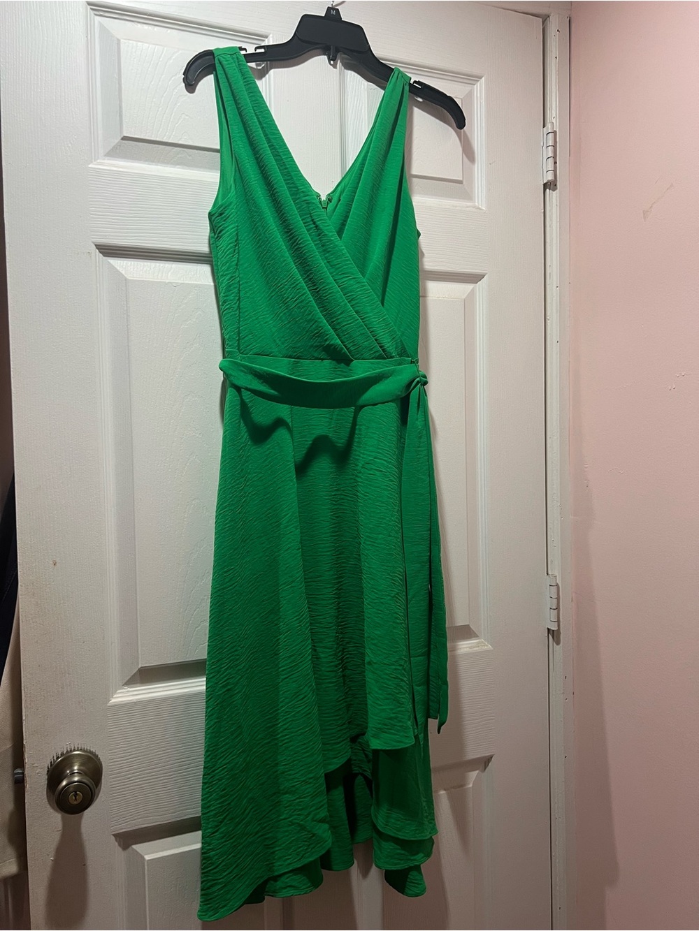DKNY Emerald Green Wrap High-Low Dress